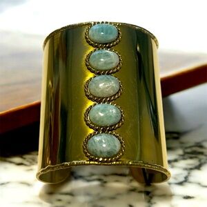 FROM ST XAVIER Amelia Cuff Designer Bracelet Gold Colored NWT